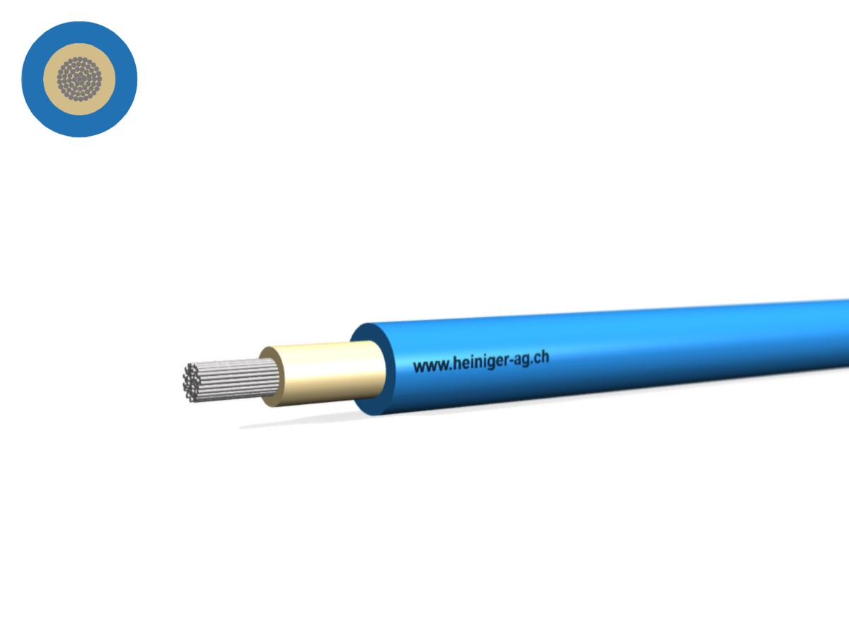 Solarkabel vernetzt 1x2.50 blau - UV- und witterungsbeständig