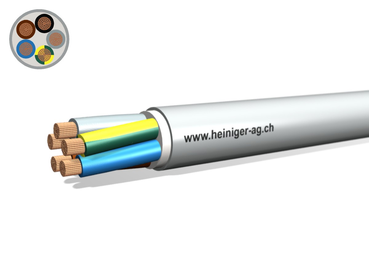 FE0D Kabel Dca hal-frei 5x70 LNPE - flammwidrig hgr 0.6/1kV