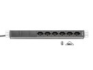 H-LINE Steckdosenleiste 19" 6xT23 Üs/oF - Überspannungsschutz, Kabel 3m, schwarz