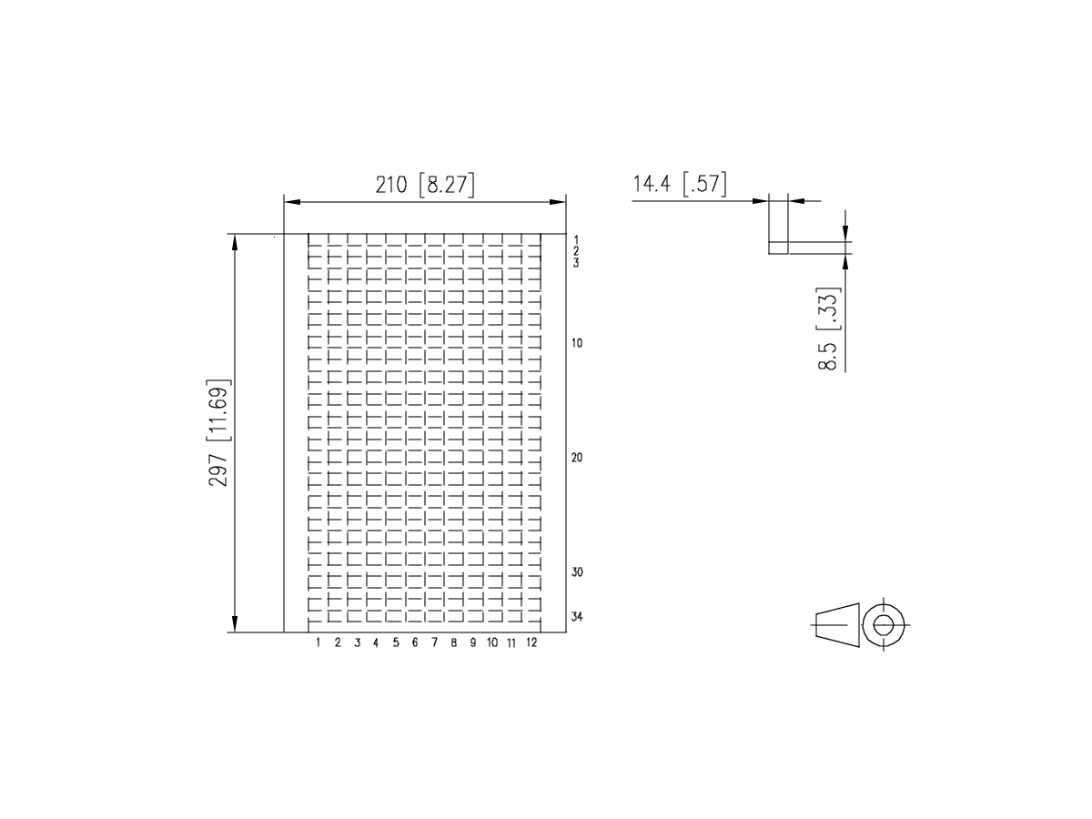 DIN A4 Beschriftungsbogen, perforiert - 14,4x8,8mm / für Rangierfeld 6037010/20