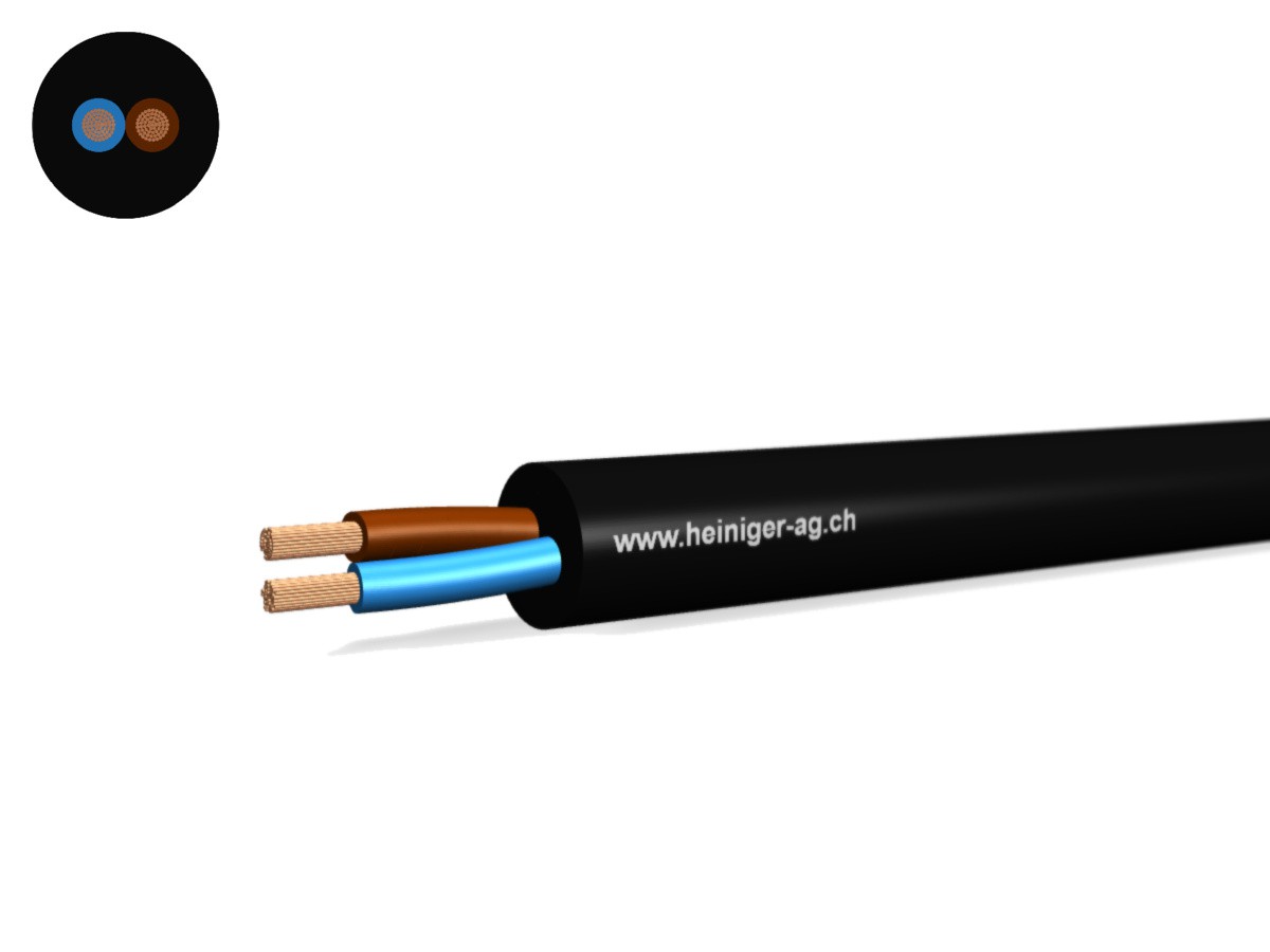 Td Apparate-Kabel Eca 2x1.50 LN sw - RAL9005 H05VV-F 300/500V HD 308 S2