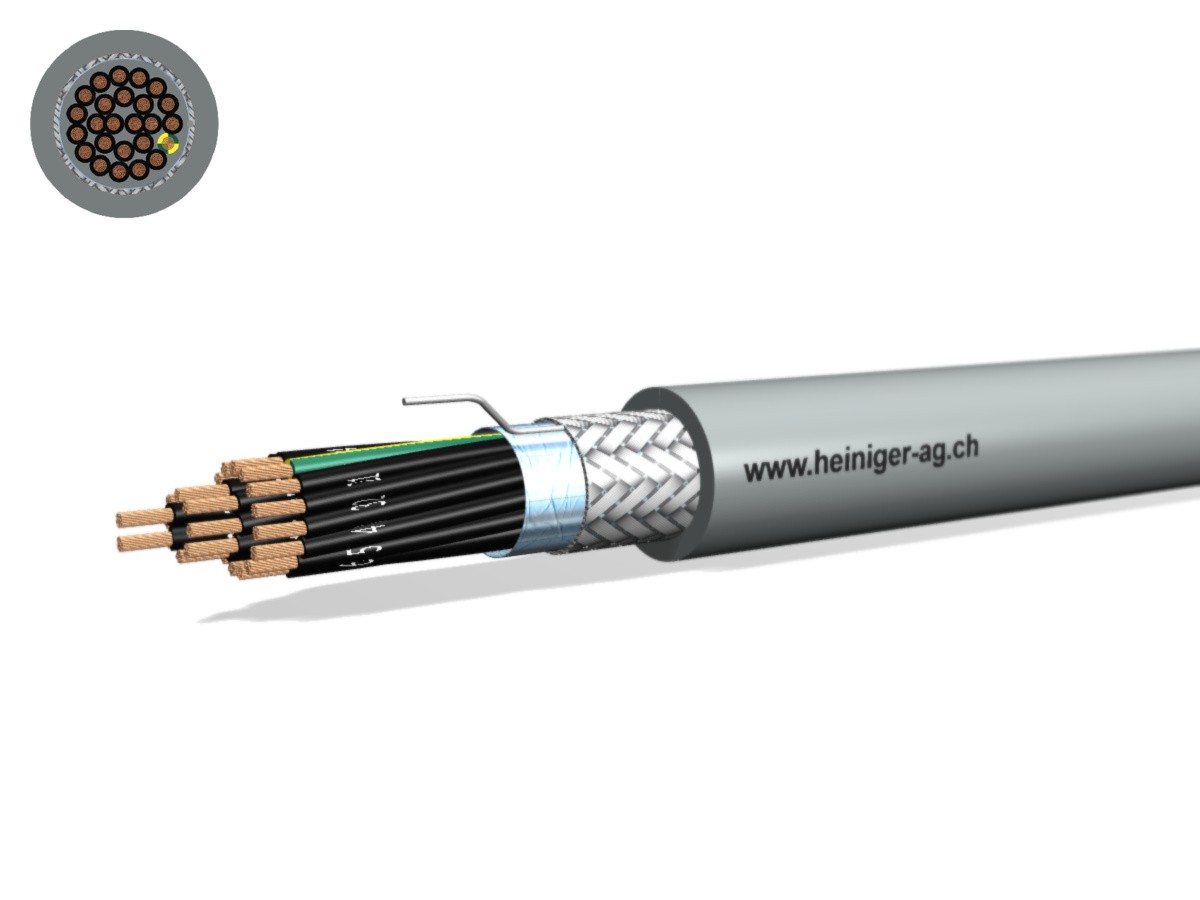 Câble commande Cca-flex C 25x1.00 JZ gr - LiH(St)CH san-hal 300/500V EN 50399