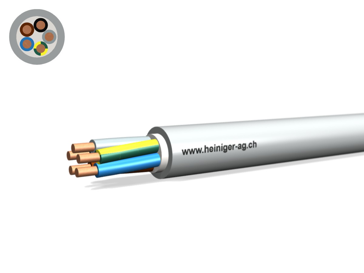 FE05C Kabel Cca hal-frei 5x2.50 LNPE gr - 0.6/1kV 90°C EN50399