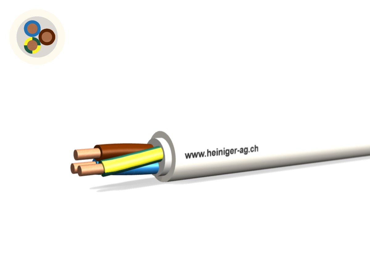 TT-Kabel Eca 3x2.50 LNPE PVC ws - Niederspannungs-Installat. Kabel 0.6/1kV