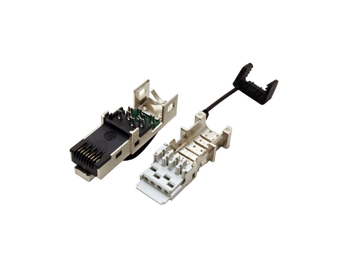 Fiche RJ45 IP20 cat.6s - montage sans outil