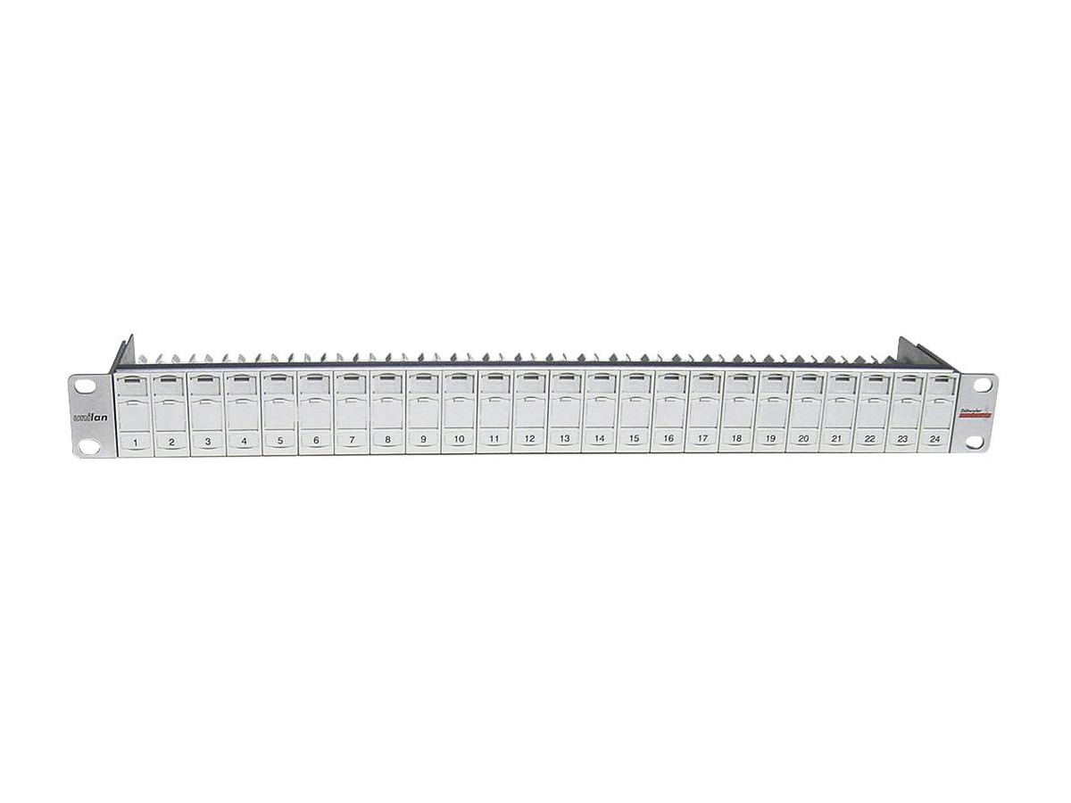 Unilan Rangierfeld 19" 1HE MK24 - leer, RAL7035, für Keystone Module