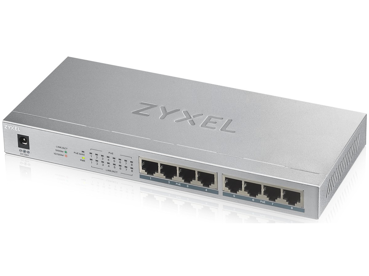 Zyxel GS1008HP, Switch unmanaged - 8x10/100/1000, PoE+, 60 Watt