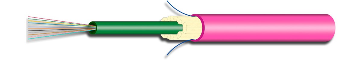 H-LINE FO Universal 1x12G50/125 OM4, Dca - Innen/Aussenkabel 7.5mm, 3000N, violett