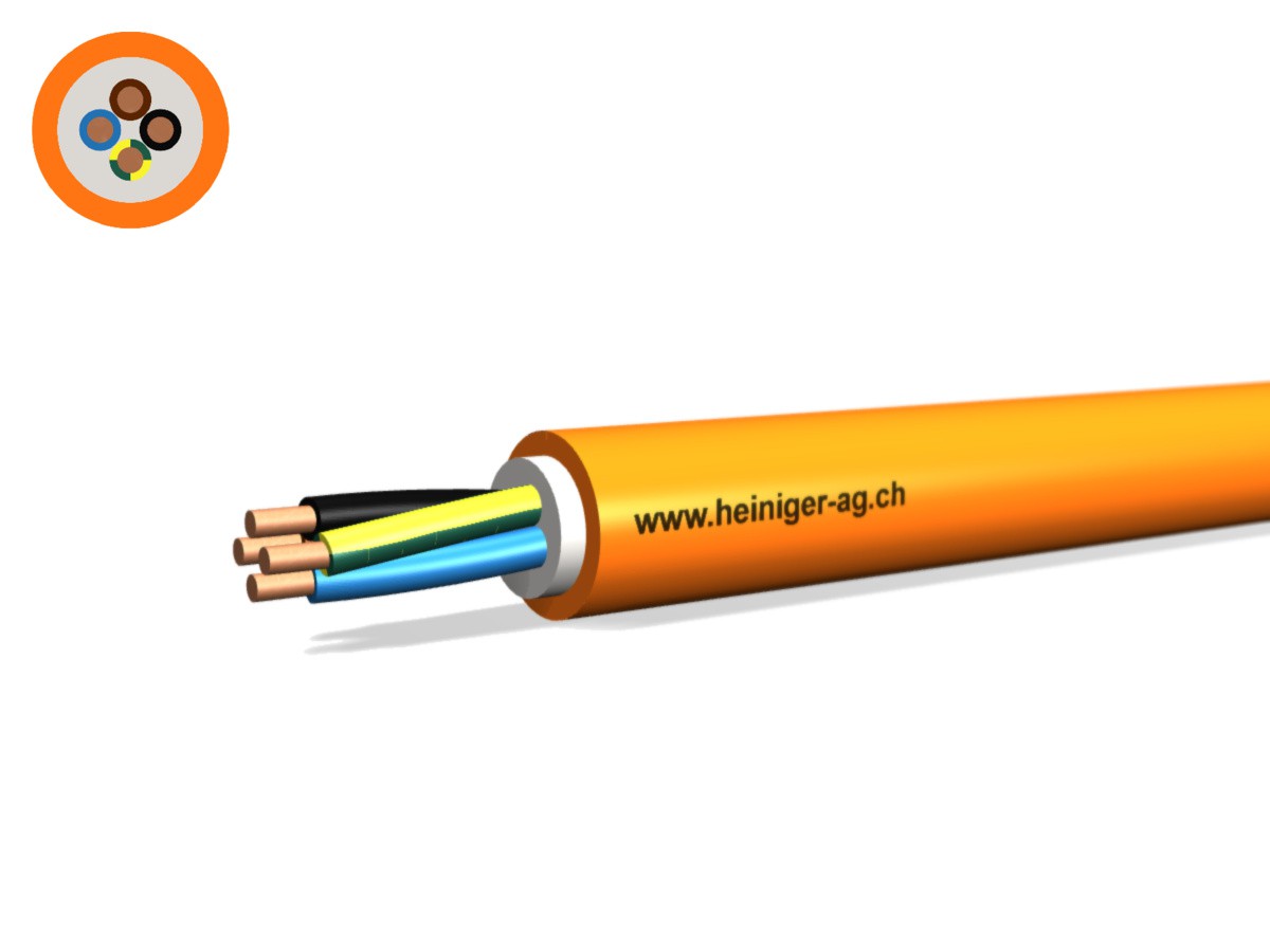 Câble de sécurité FE180 E90 4x2.50 LNPE - PYROFIL san-hal non propag. de flamme or