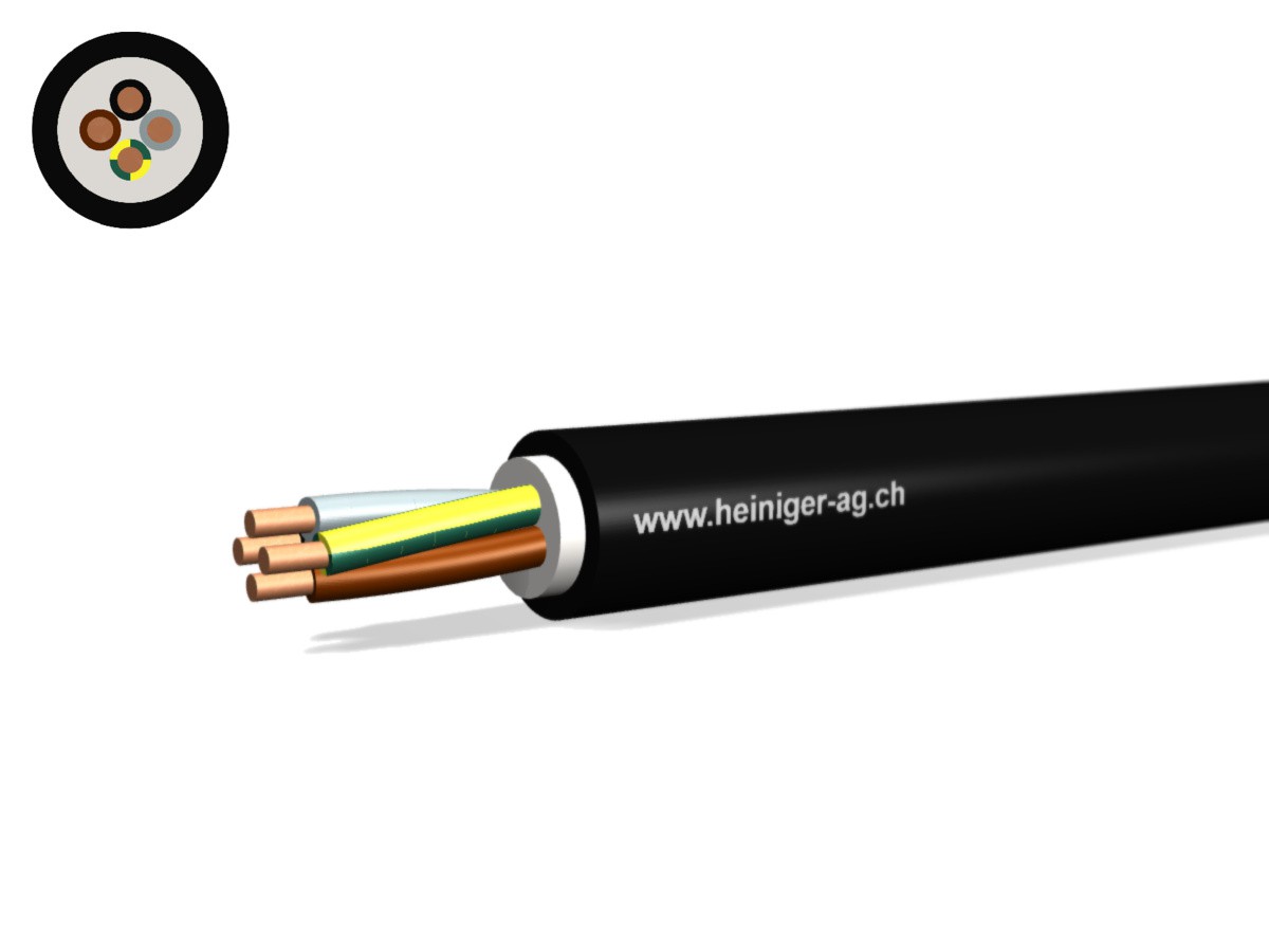 Erdkabel NYY-J Eca 4x2.50 sw - 0.6/1kV