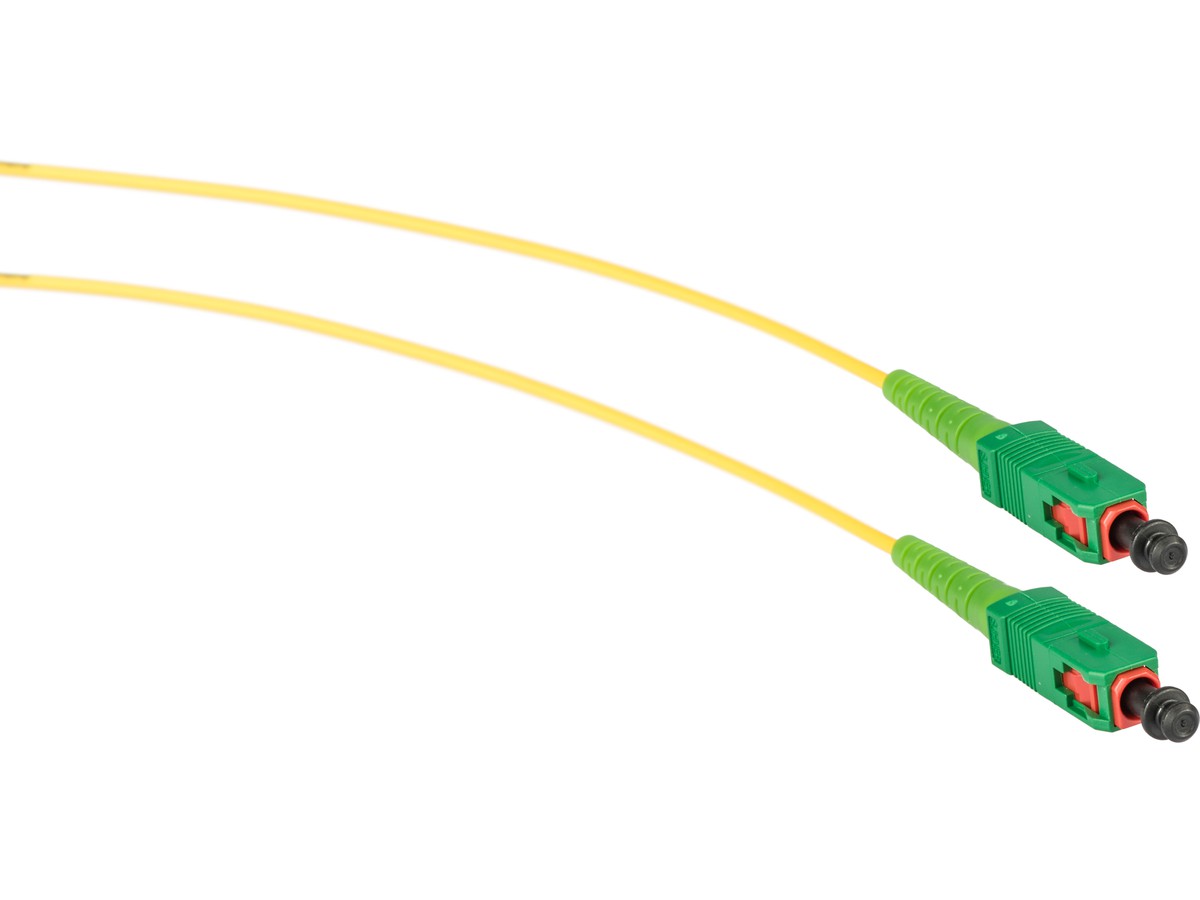 Cordon fibre optique simplex, SC/APC- - SC/APC, 9/125, jaune, L= 0.5m