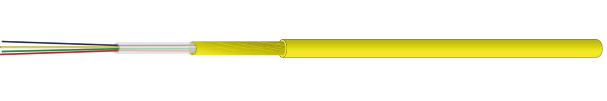 Optofil-I FTTH 4x1 E9/125 G.652.D BLO - câble int. jaune LS0H 2.8mm, 400N, Dca