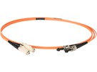 Cordon fibre optique, E2000 - ST - 62.5/125, duplex, fig.8, L= 3.0m
