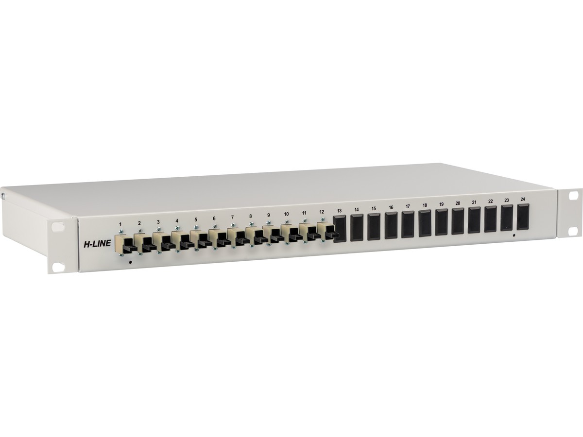 KEV H-Line 16xE2000 beige Multimode - Spinne, 1HE RAL7035