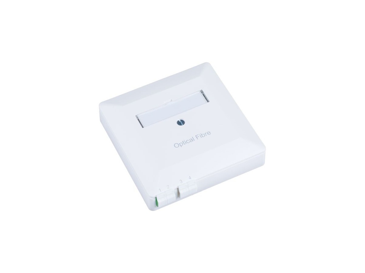 R&M FTTH AP-Anschlussdose, weiss - 1xLCd/APC Mittelstück SM, ohne Pigtail