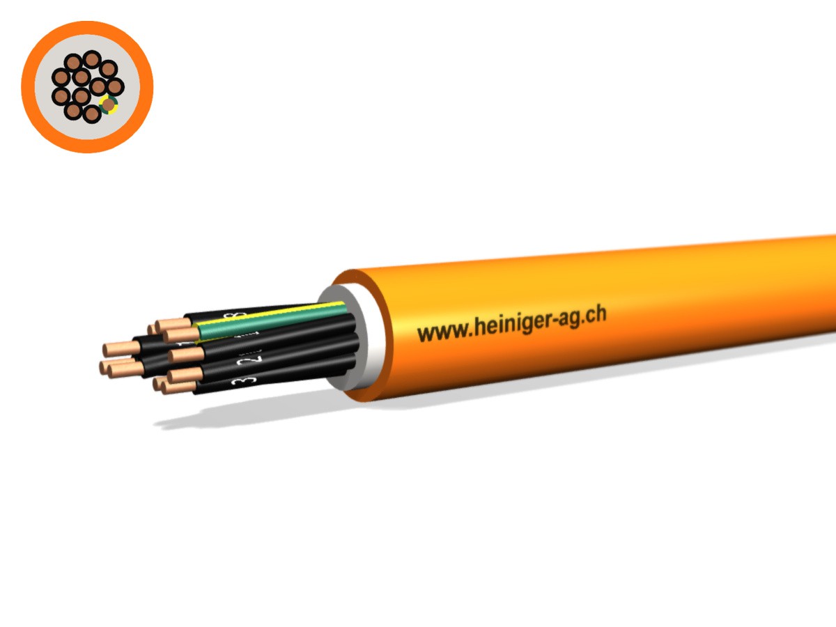 Câble de séc. FE180 E30-E60 VDE 12x2.50 - LPE NHXH san-hal non p. de flamme or