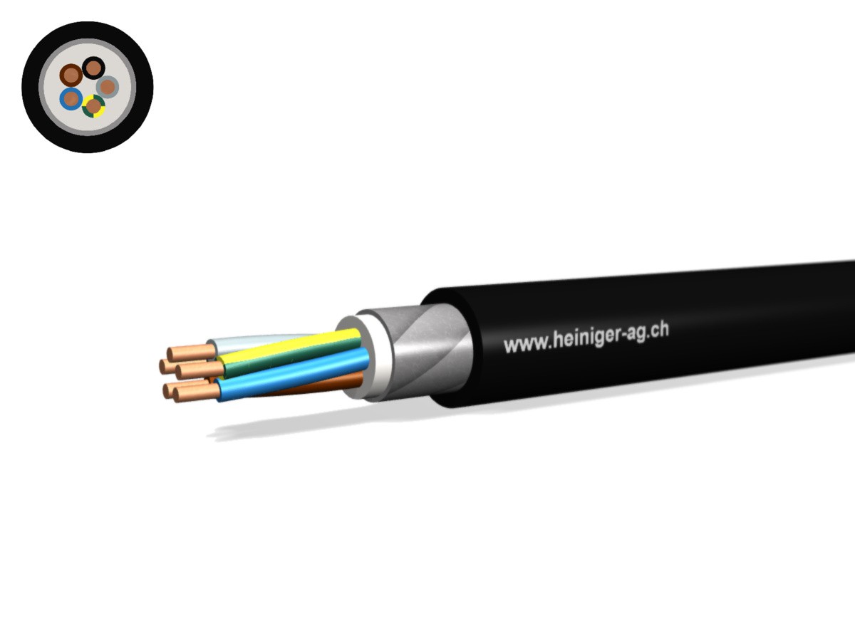 NN-CLN FE05B2 B2ca 5x1.50 LNPE sw - hal-frei armiert 90°C 0.6/1kV