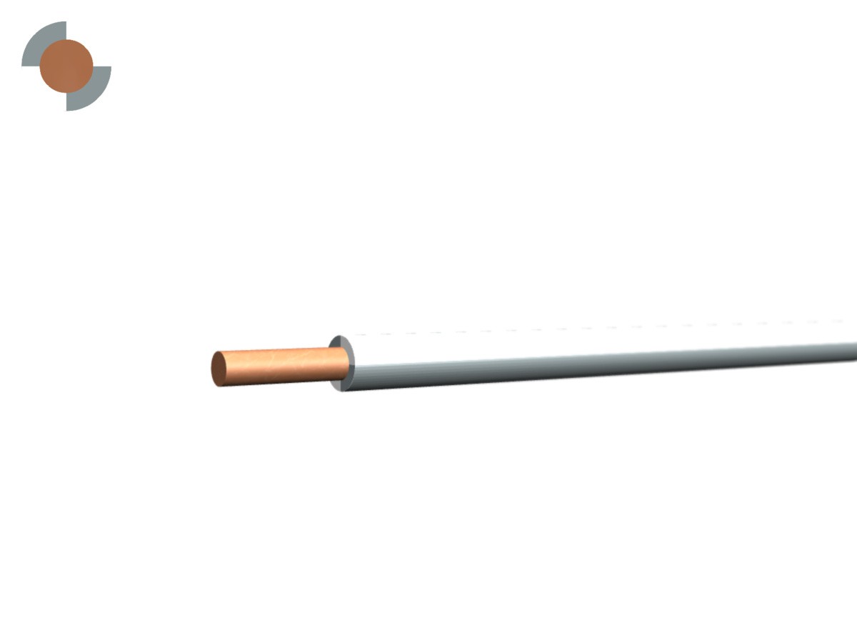 Fil de sonnerie Eca 0.8 blanc-gris - RAL9010/7001 300/500V