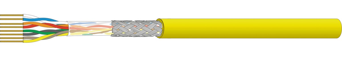 Uninet flex 5502 S/UTP 4x2x0.16 gelb - 4P PVC 300MHz Kat.5e, Eca