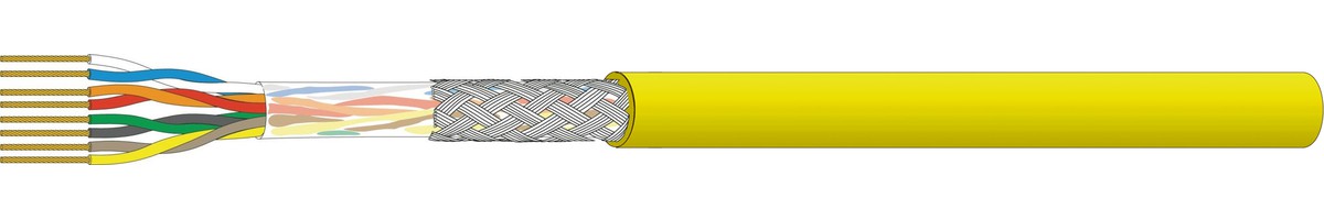 Uninet flex 5502 S/UTP 4x2x0.16 gelb - 4P FRNC/LSOH 300MHz Kat.5e, Dca