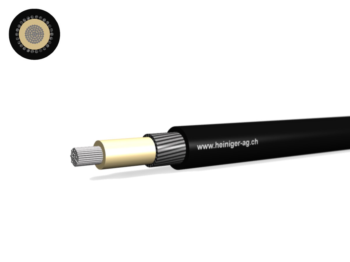 Câble solaire armé réticulé 1x6 noir - Résistance aux intempéries et UV