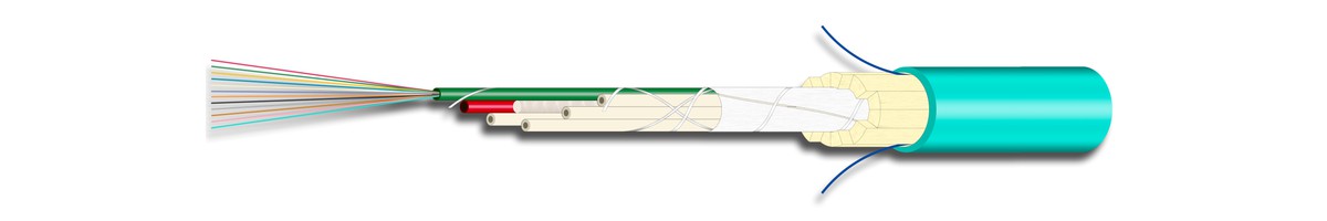 H-LINE FO Universal 4x12G50/125 OM3, Eca - Innen/Aussenkabel 11.5mm, 5000N, türkis