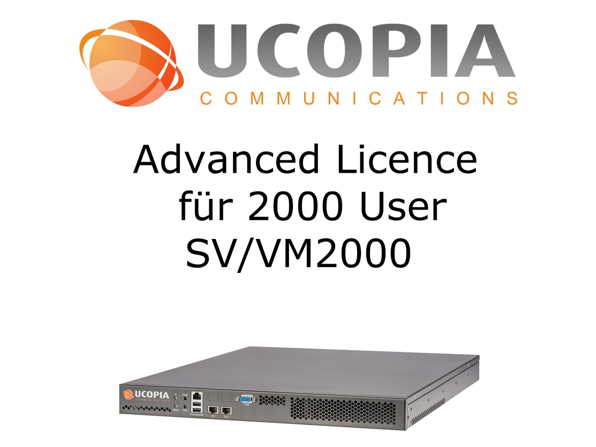 Ucopia ADV Licence für 2000 User - mit SV/VM2000