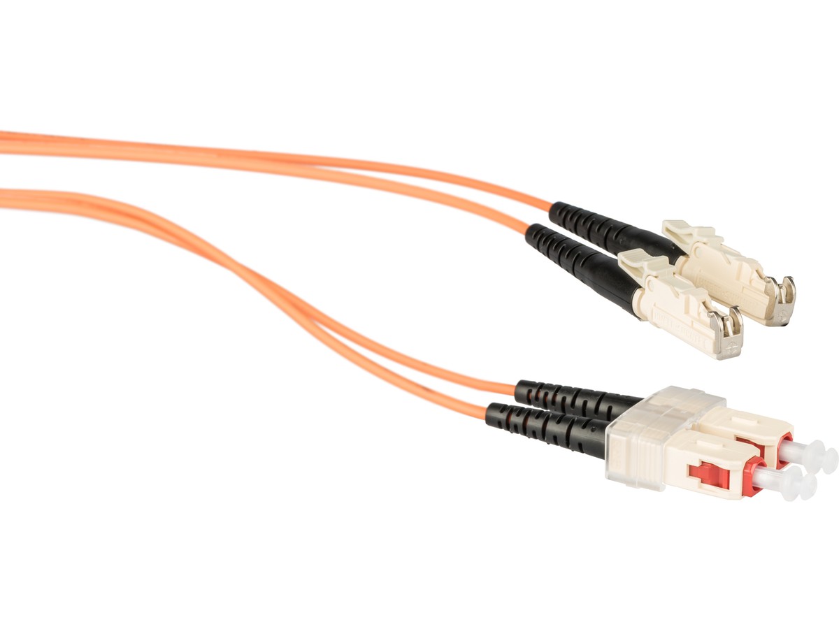 Cordon fibre optique, E2000 - SCd - 50/125 OM2, duplex, fig.8, L= 3.0m
