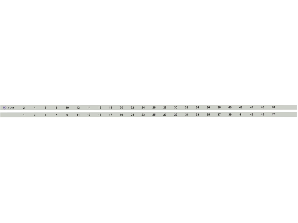 Beschriftung für KEV RAL7035 / LC duplex - 2 Set für Zahlen oben und unten 1 - 48