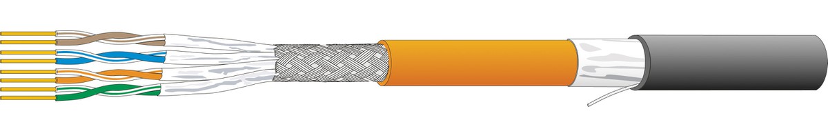CU 7702 S/FTP 4x2x0.62 schwarz - 4P FRNC/GG/FRNC 1200MHz Kat.7A, Cca