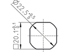 T-Griff für H-LINE Stand-/Wandgehäuse - schwarz, KABA 1036 / 22mm, ohne Zylinder