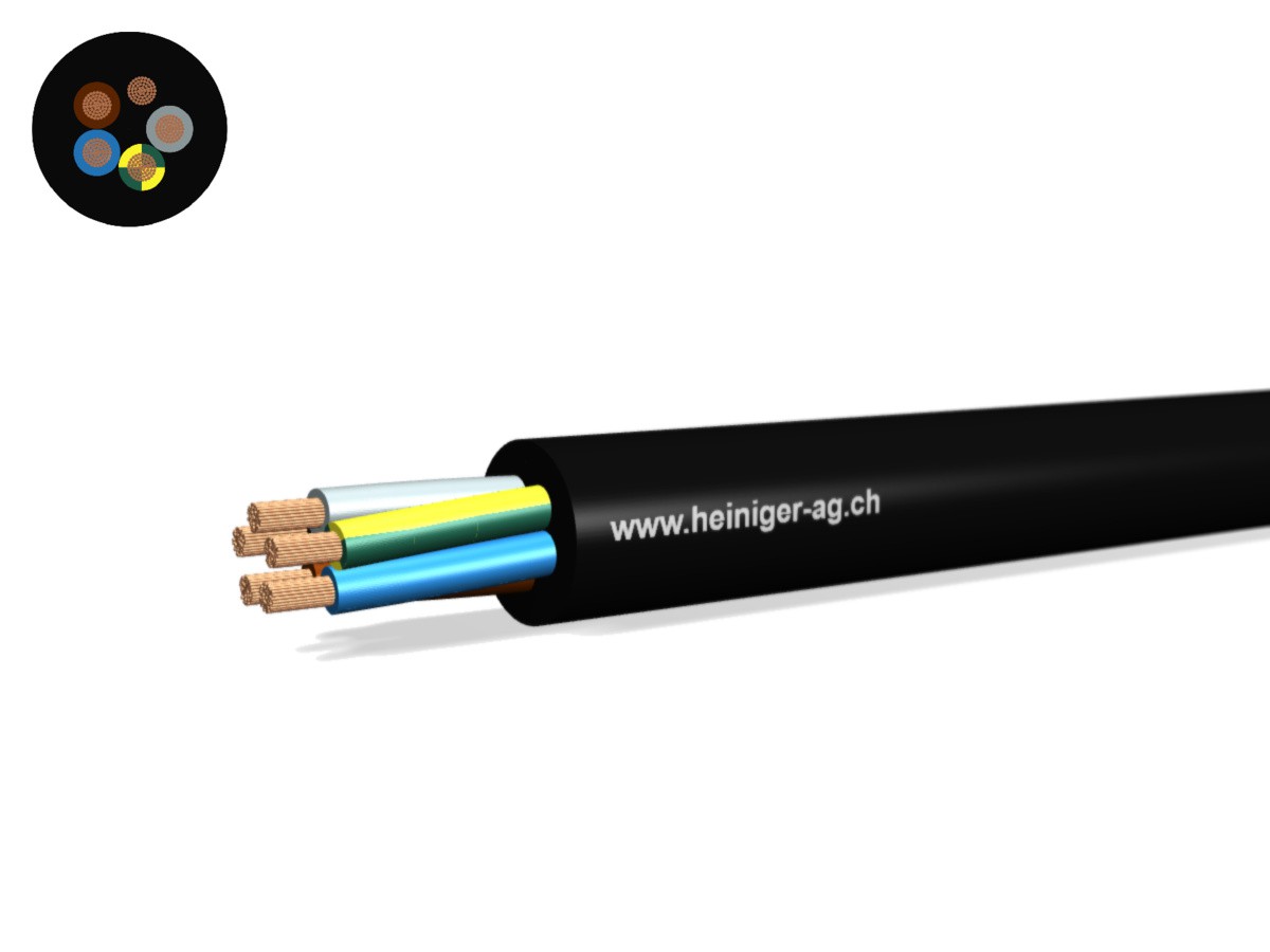 Td Apparate-Kabel Eca 5G2.50 LNPE sw - RAL9005 H05VV-F 300/500V HD 308 S2