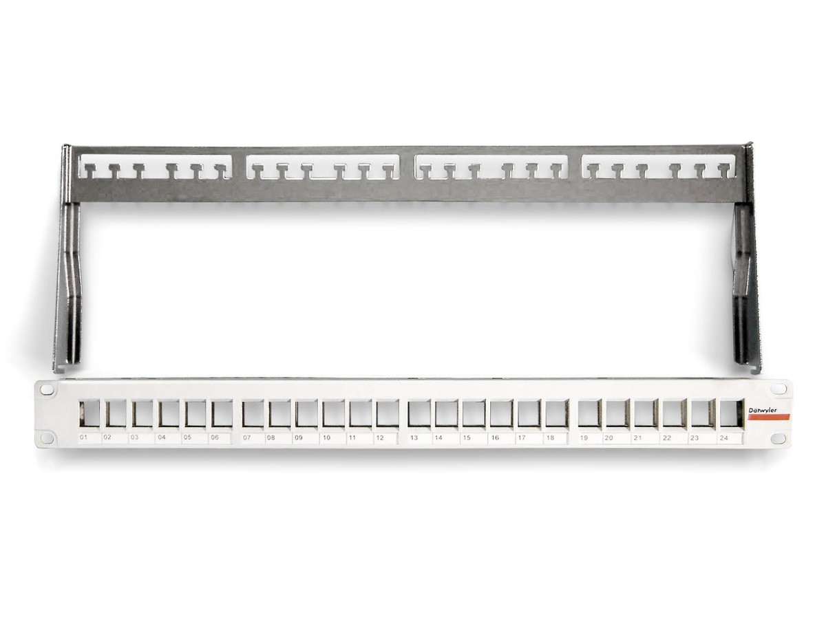 Unilan Rangierfeld 19" 1HE 24x - leer, grau, für Keystone Module