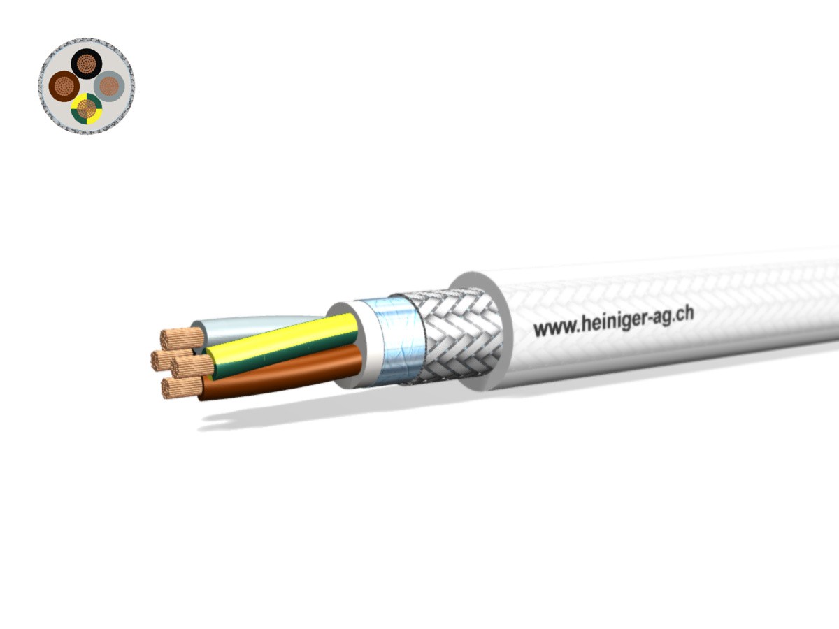 Câble de moteur PVC Eca-flex 2YSLCY 4x4 - LPE transp. 70°C 0.6/1kV HD 308 S2