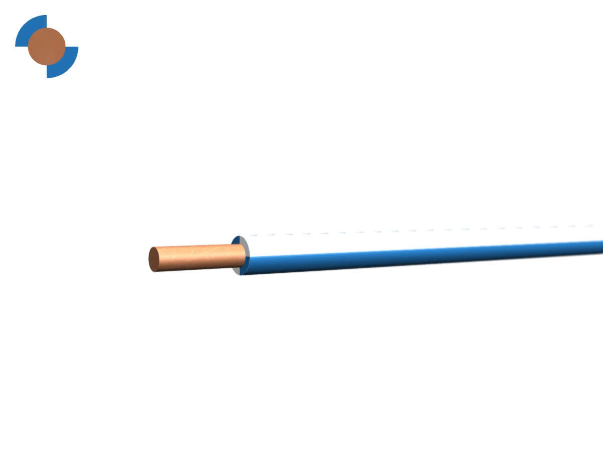 Fil de sonnerie Eca 0.8 blanc-bleu - RAL9010/5010 300/500V