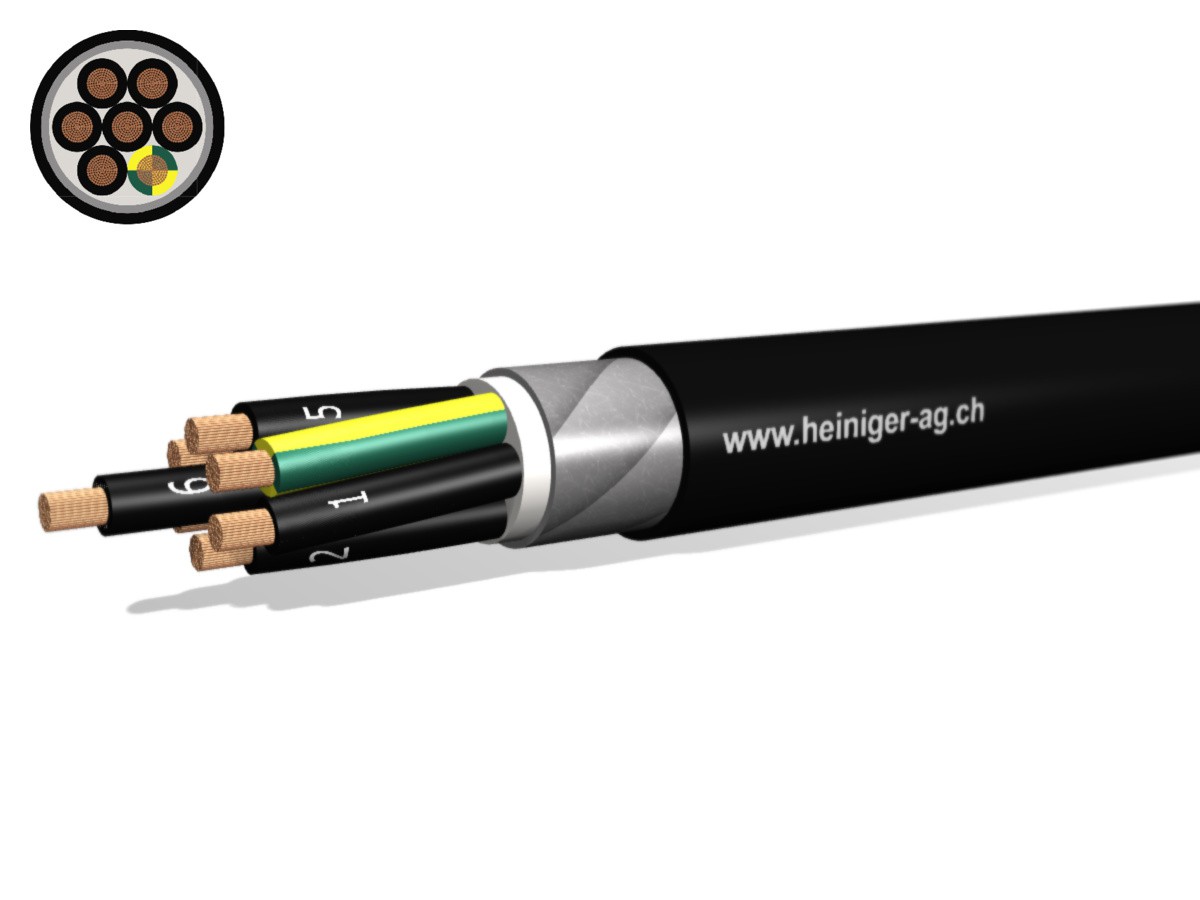 NN-CLN FE05B2 B2ca 7x25 LPE sw - hal-frei armiert 90°C 0.6/1kV