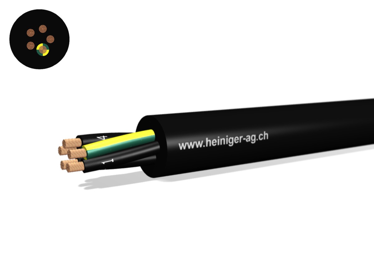 Gdv Anschluss-Kabel Eca 5G10 LNPE sw - RAL9005 H07RN-F 450/750V verstärkt,AD8