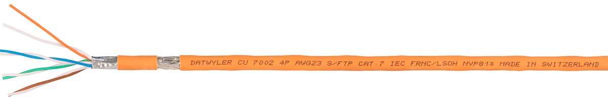 Uninet 7002 S/FTP 4x2x0.57 orange - 4P FRNC/LSOH 1000MHz Kat.7, Dca