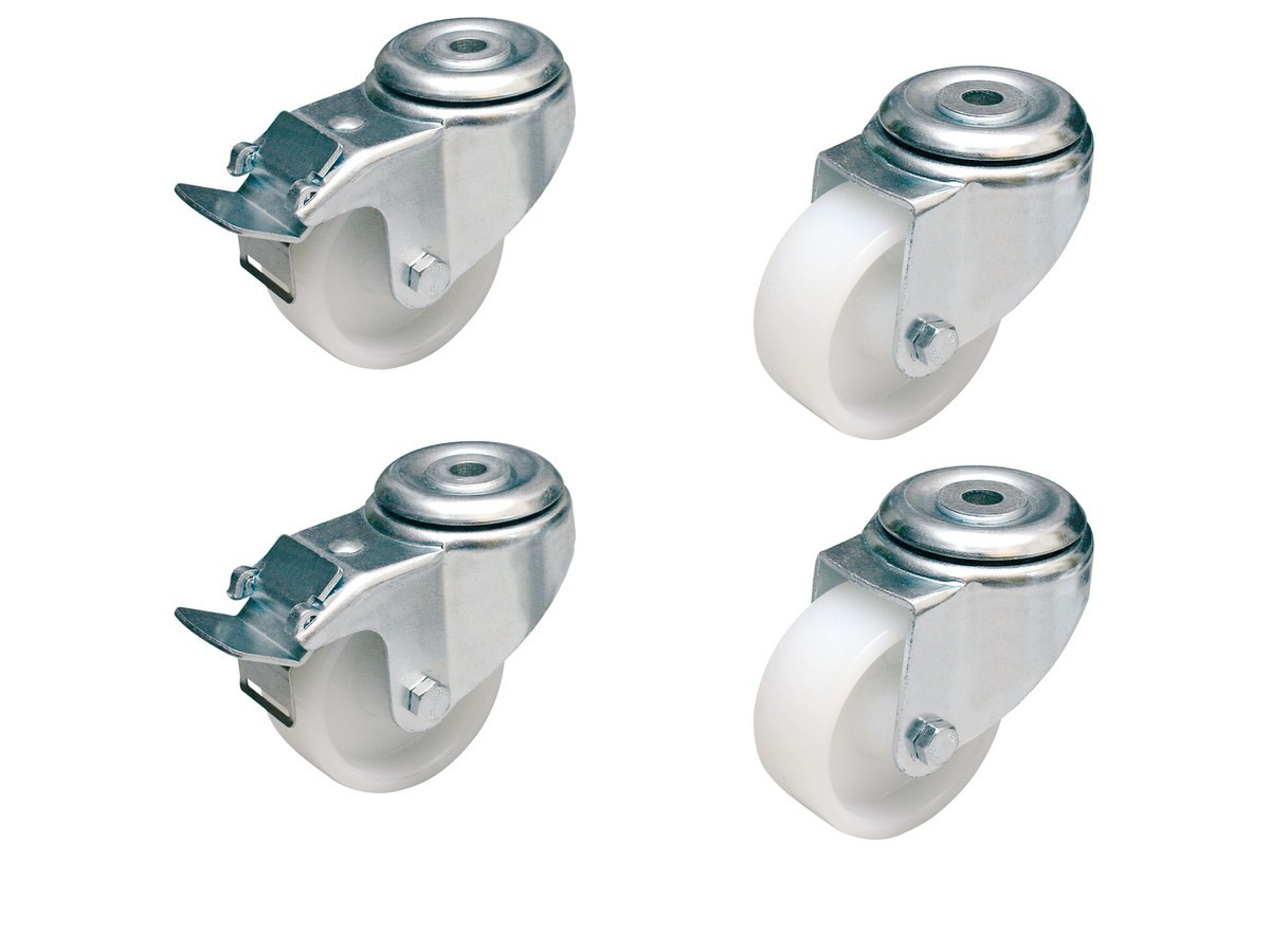 H-Rack Lenkrollen Set à 4 Stück - davon 2x mit Feststeller