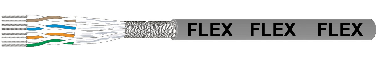 CU 7702 flex TC S/FTP 4x2x0.13 gris - 4P FRNC/LSOH 862MHz Cat.7, Dca