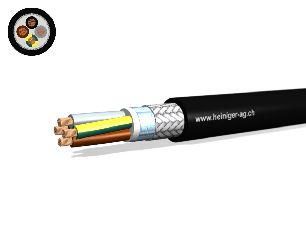 Motorenkabel hal-frei flex 4x6 - LPE 2XSLCHK sw 70°C 0.6/1kV HD 308 S2