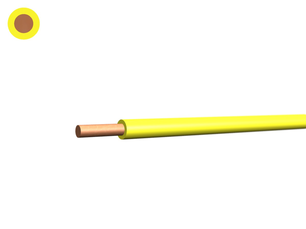 Fil de sonnerie Eca 0.8 jaune - RAL1021 300/500V