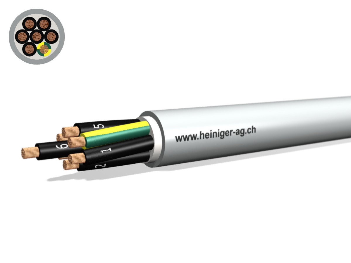 FE0D Kabel Dca hal-frei 7x10 LPE - flammwidrig hgr 0.6/1kV