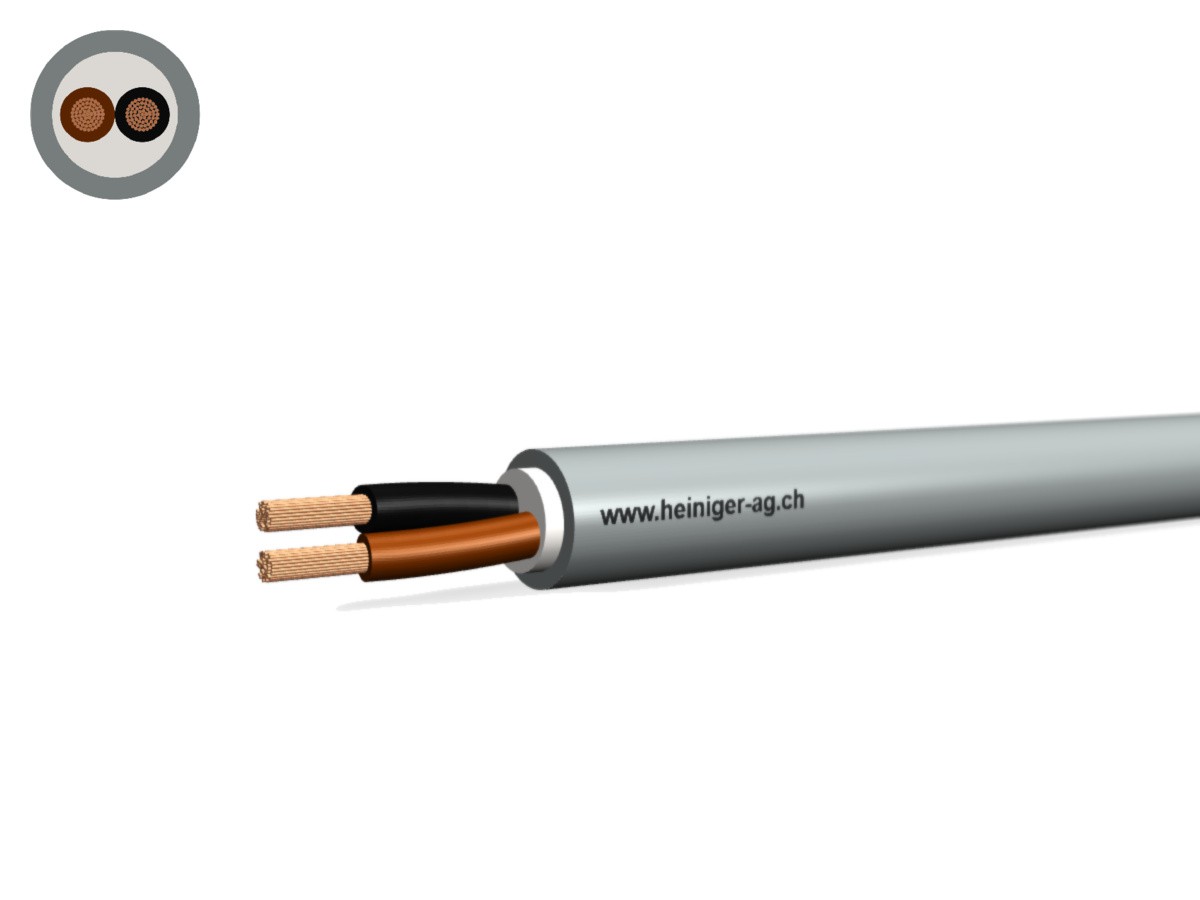 Steuerkabel Cca-flex 2x1.00 OB gr - LiHH hal-frei 300/500V EN 50399