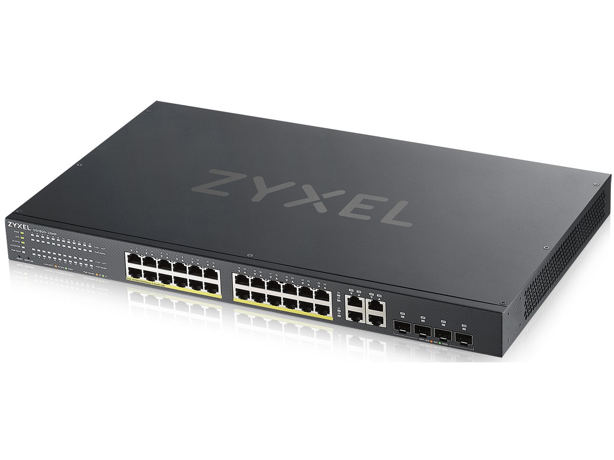 Zyxel GS1920-24HPv2, Switch Web-managed - 24x10/100/1000T, 4xSFP-Combo, PoE+, 375W