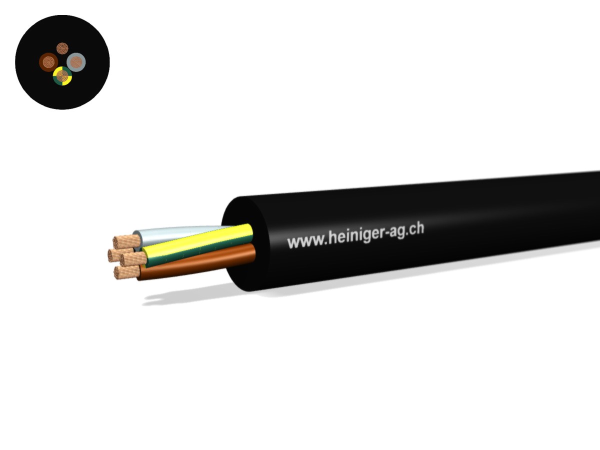 Gdv Anschluss-Kabel Eca 4G4 LPE sw - H07RN-F 450/750V 90°C Titanex Premium