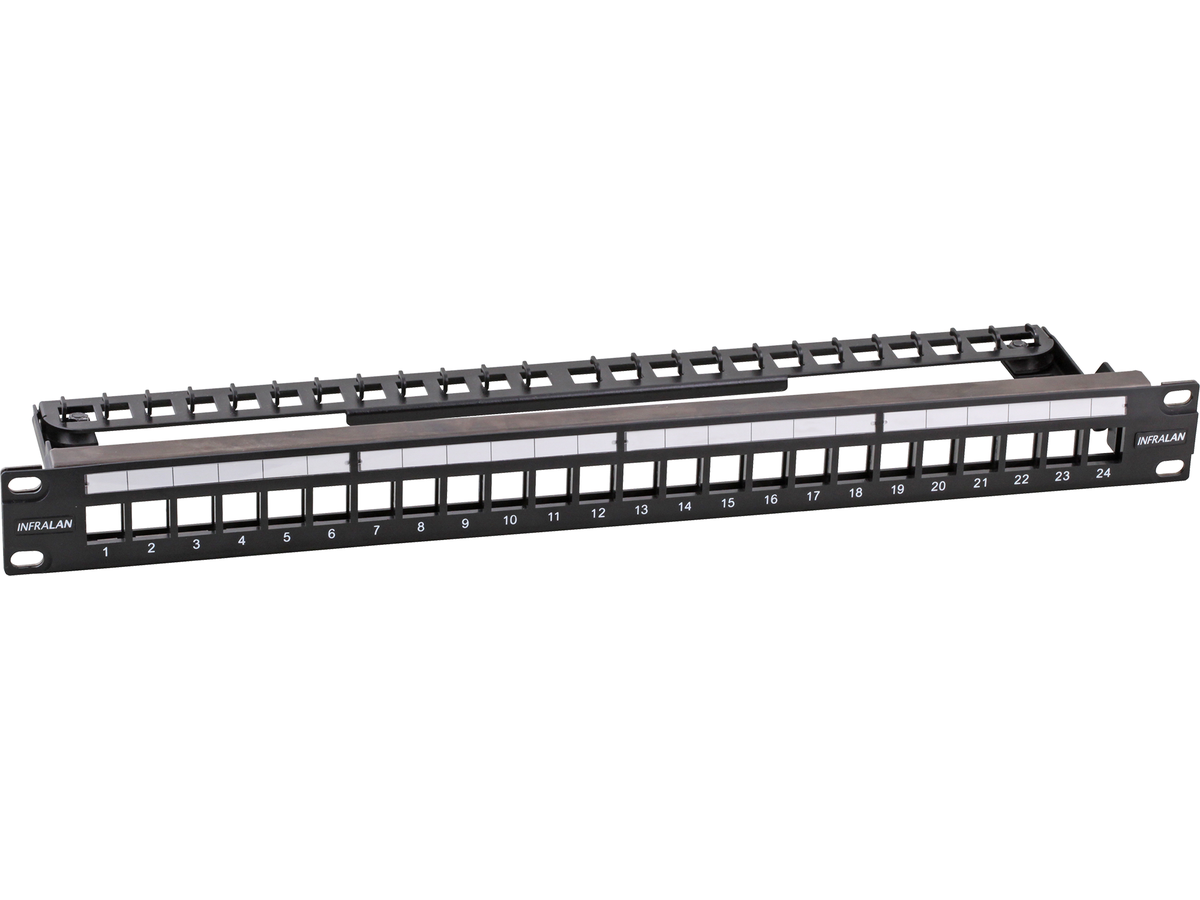 INFRALAN Rangierfeld 19" 1HE 24x - leer, schwarz, für Keystone Module