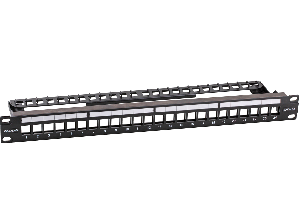 INFRALAN Rangierfeld 19" 1HE 24x STP - leer, schwarz, für Keystone Module