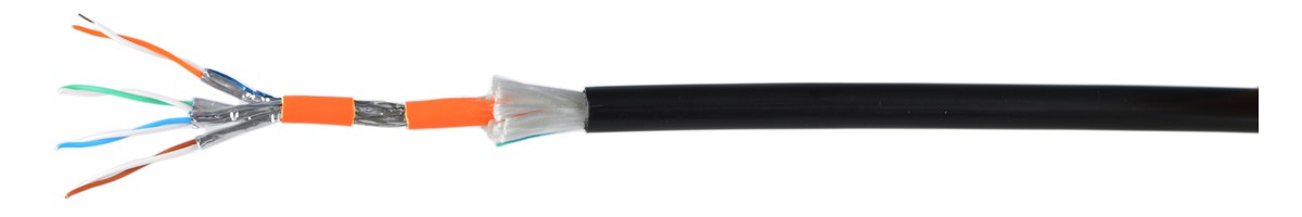 Uninet 7002 S/FTP 4x2x0.57 PE schwarz - 4P FRNC/LSOH 600MHz Kat.7, Fca