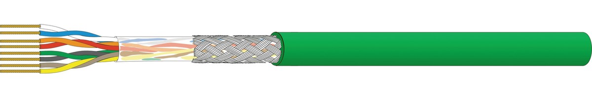 Uninet flex 5502 S/UTP 4x2x0.16 grün - 4P PVC 300MHz Kat.5e, Eca